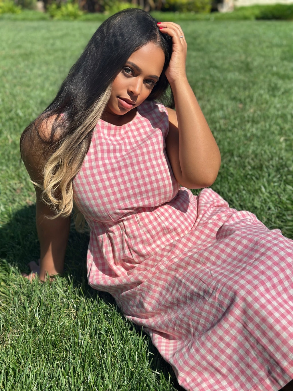 Blush Garden Midi Dress