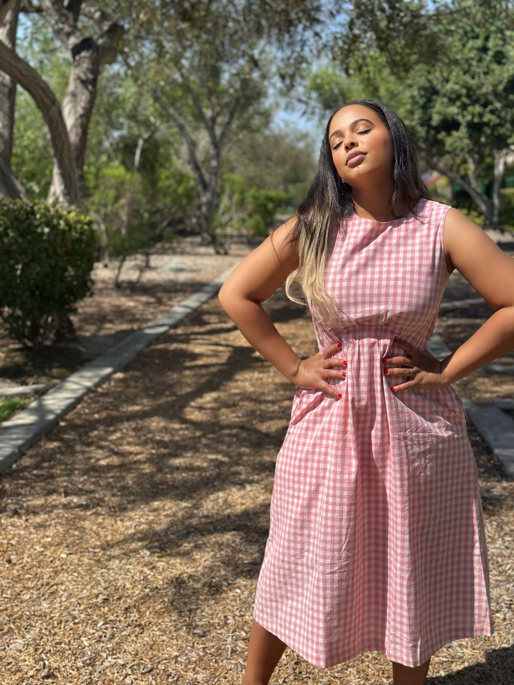 Blush Garden Midi Dress