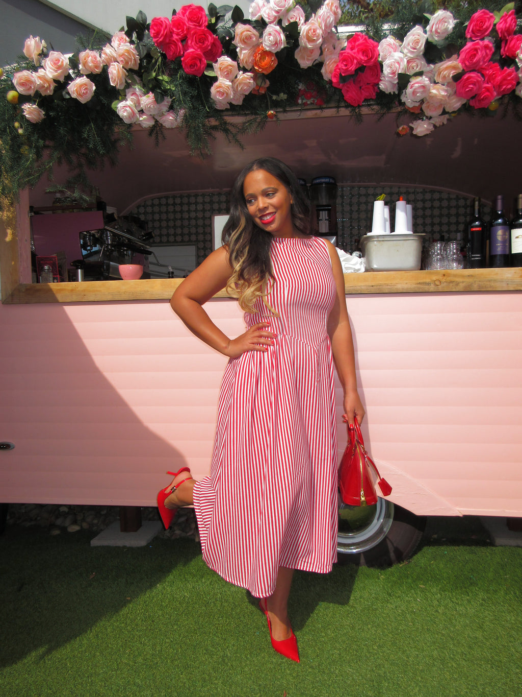 Amalfi Striped Midi Dress